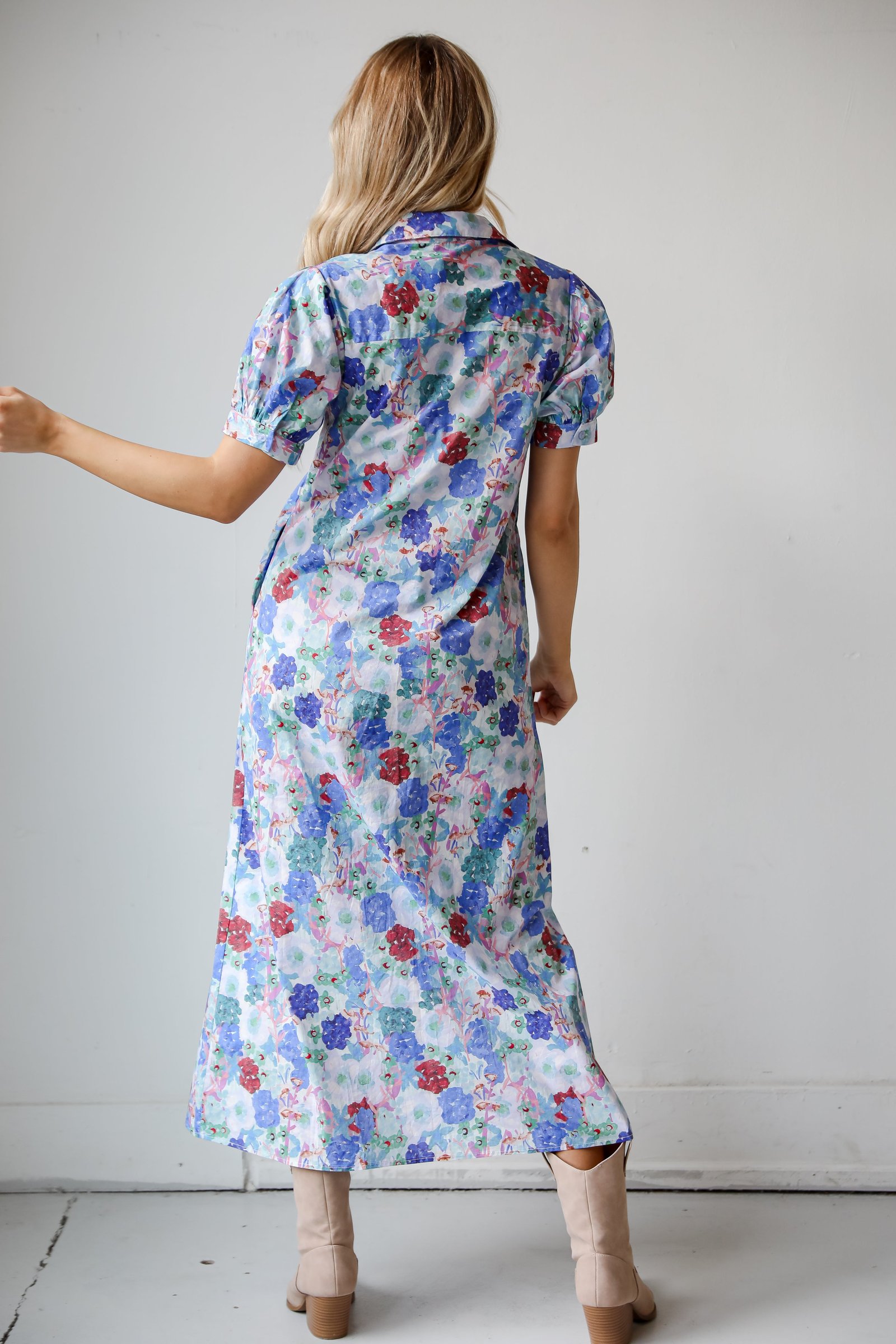 Favorite RSVP Blue Floral Maxi Dress KM7