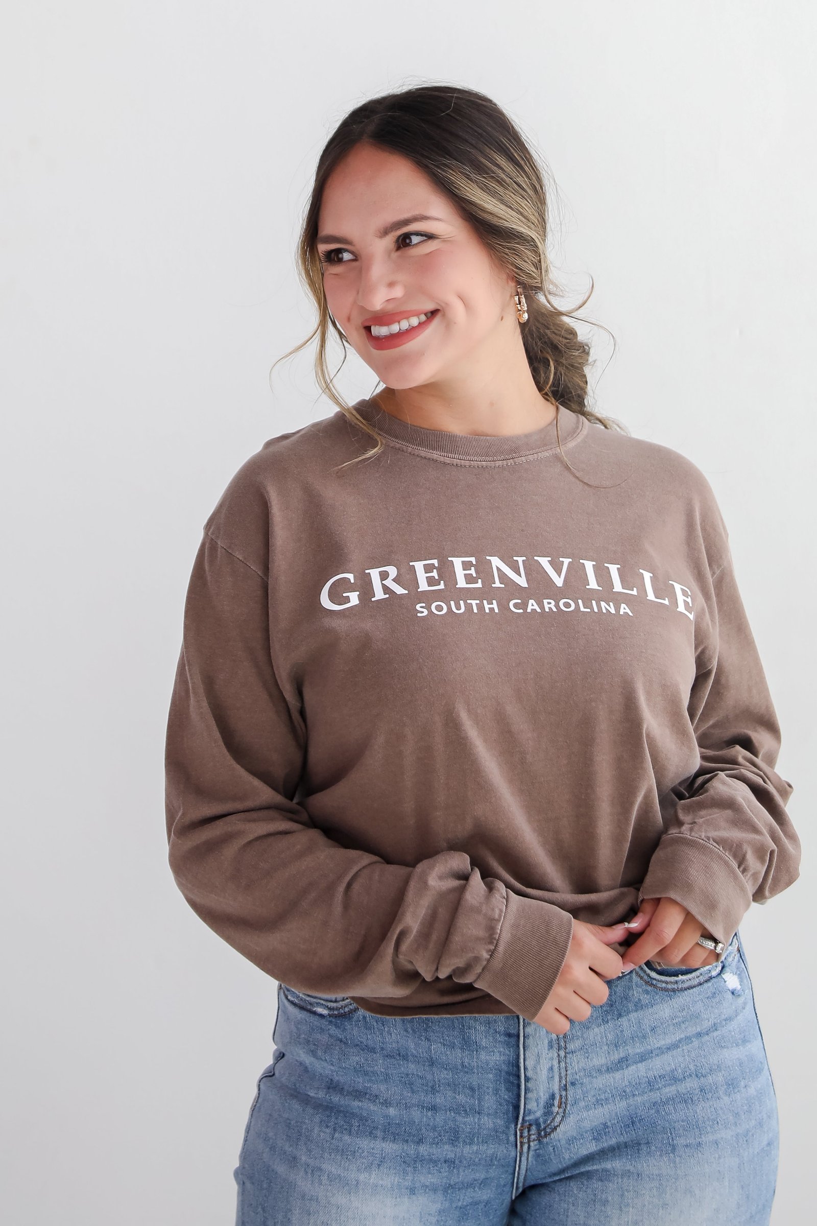 Brown Greenville South Carolina Long Sleeve Tee KM19