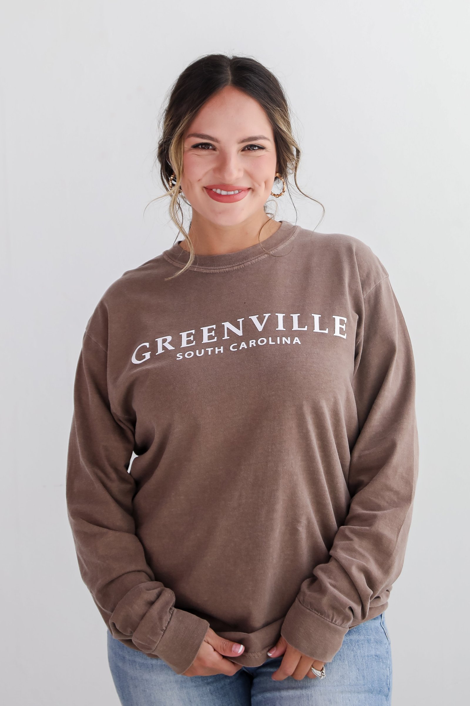 Brown Greenville South Carolina Long Sleeve Tee KM19