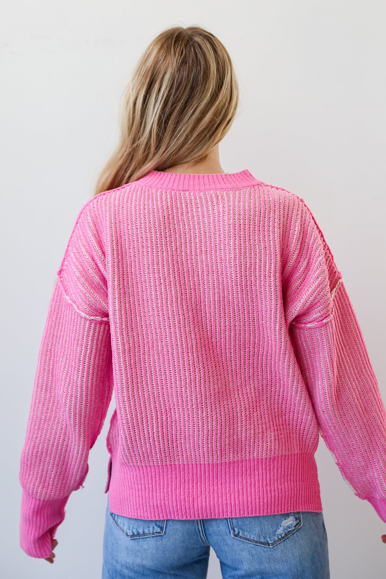 Aria Pink Oversized Sweater KM18