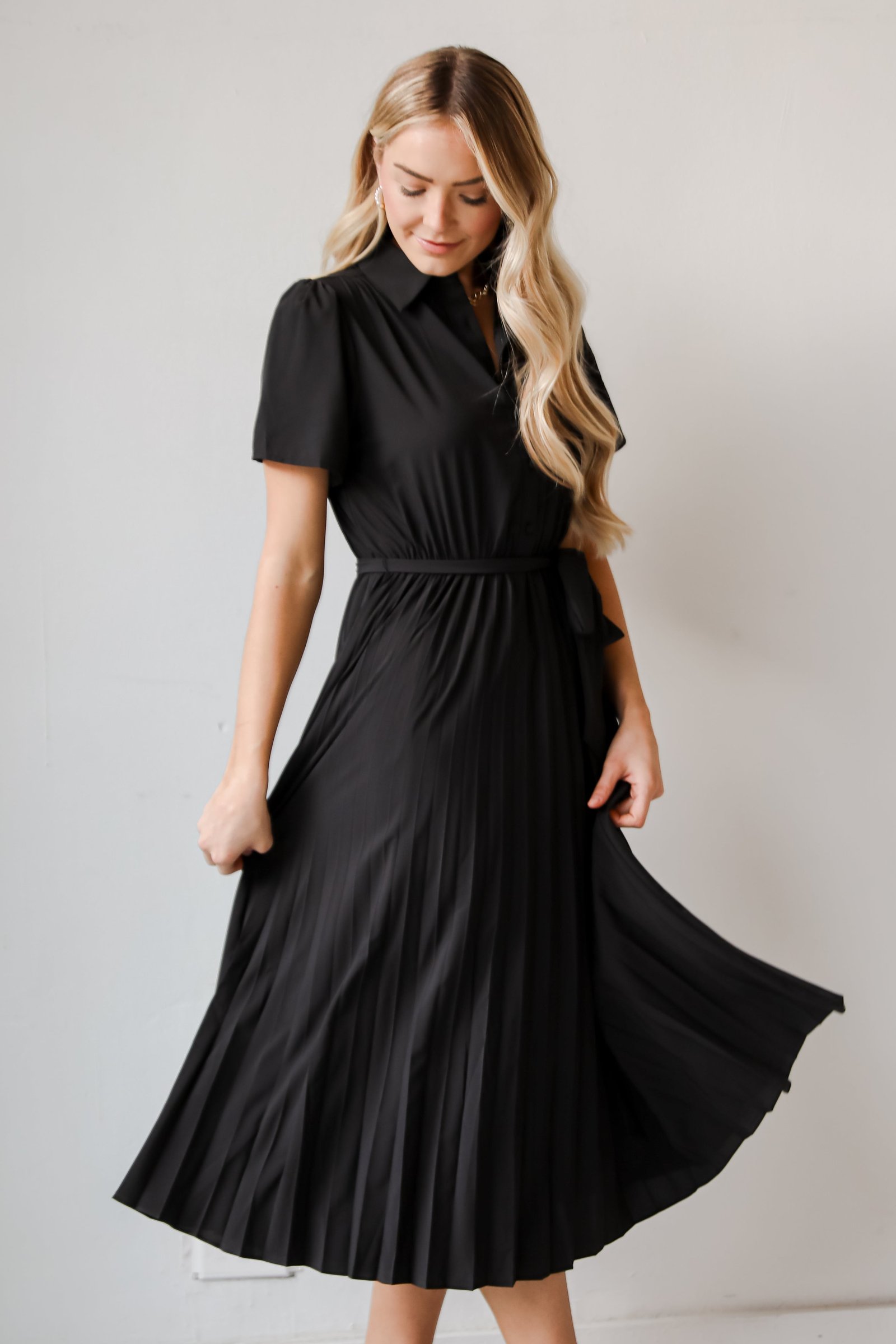 Desirable Date Pleated Midi Dress KM8