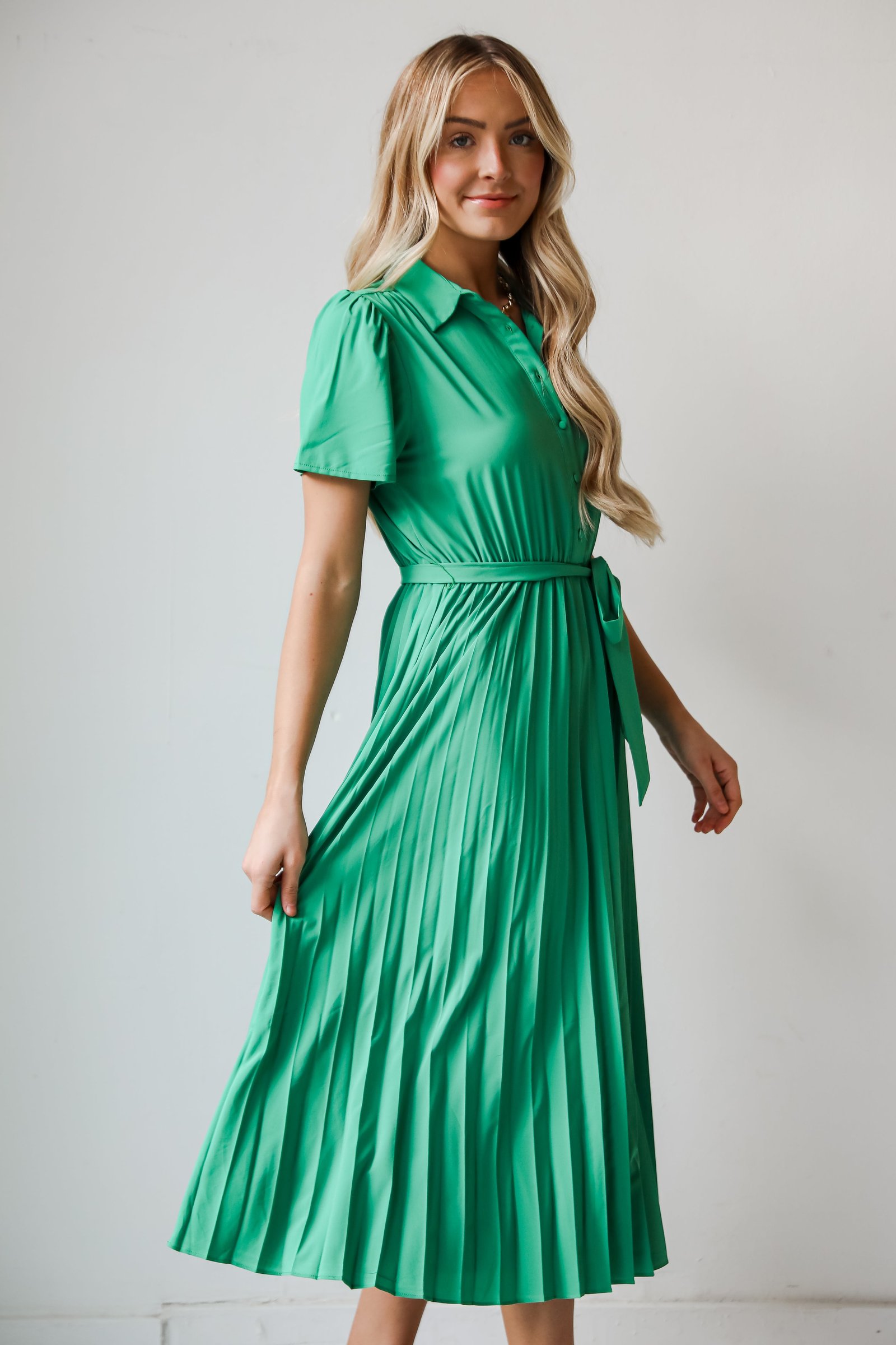 Desirable Date Pleated Midi Dress KM8