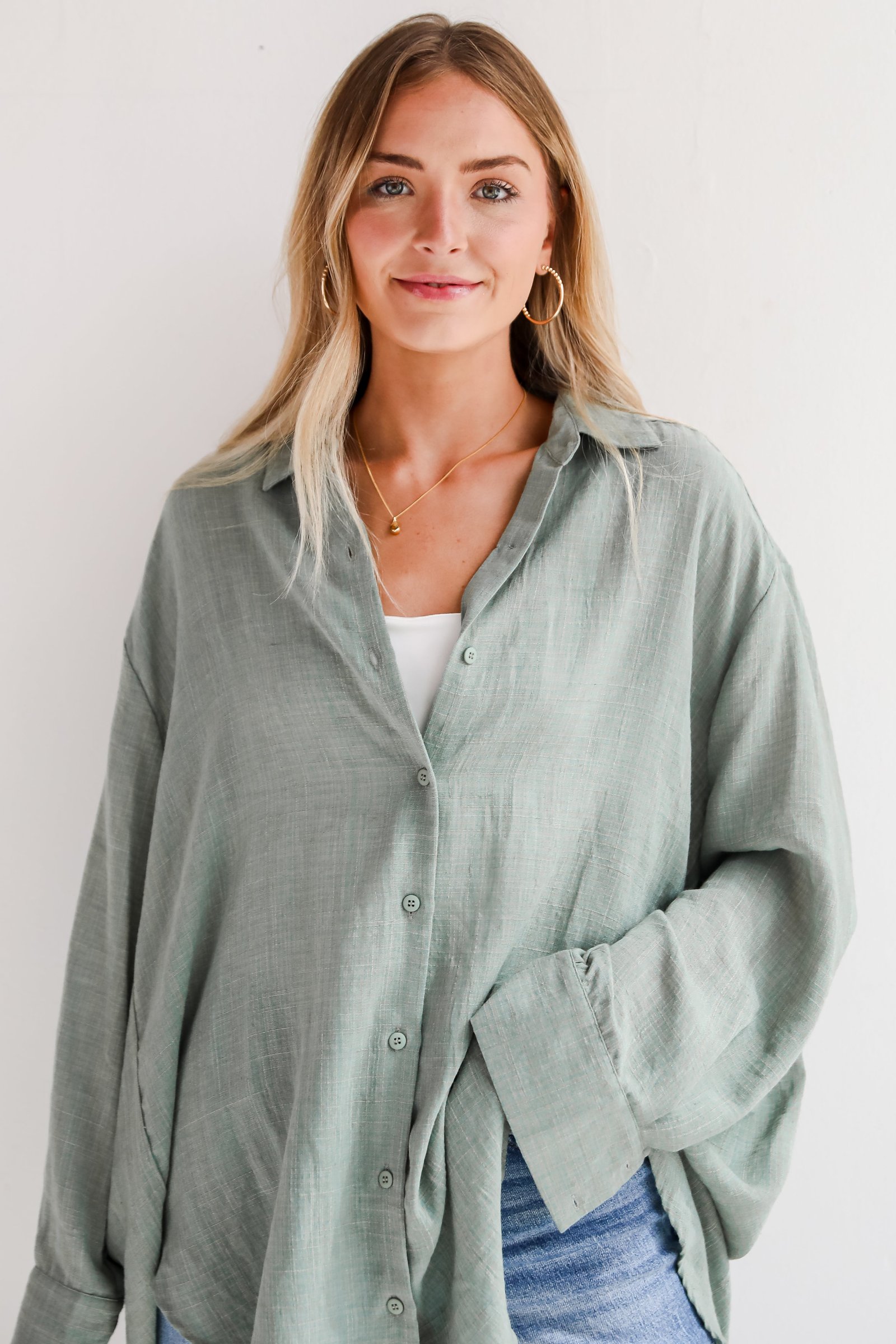 Allison Oversized Button-Up Blouse