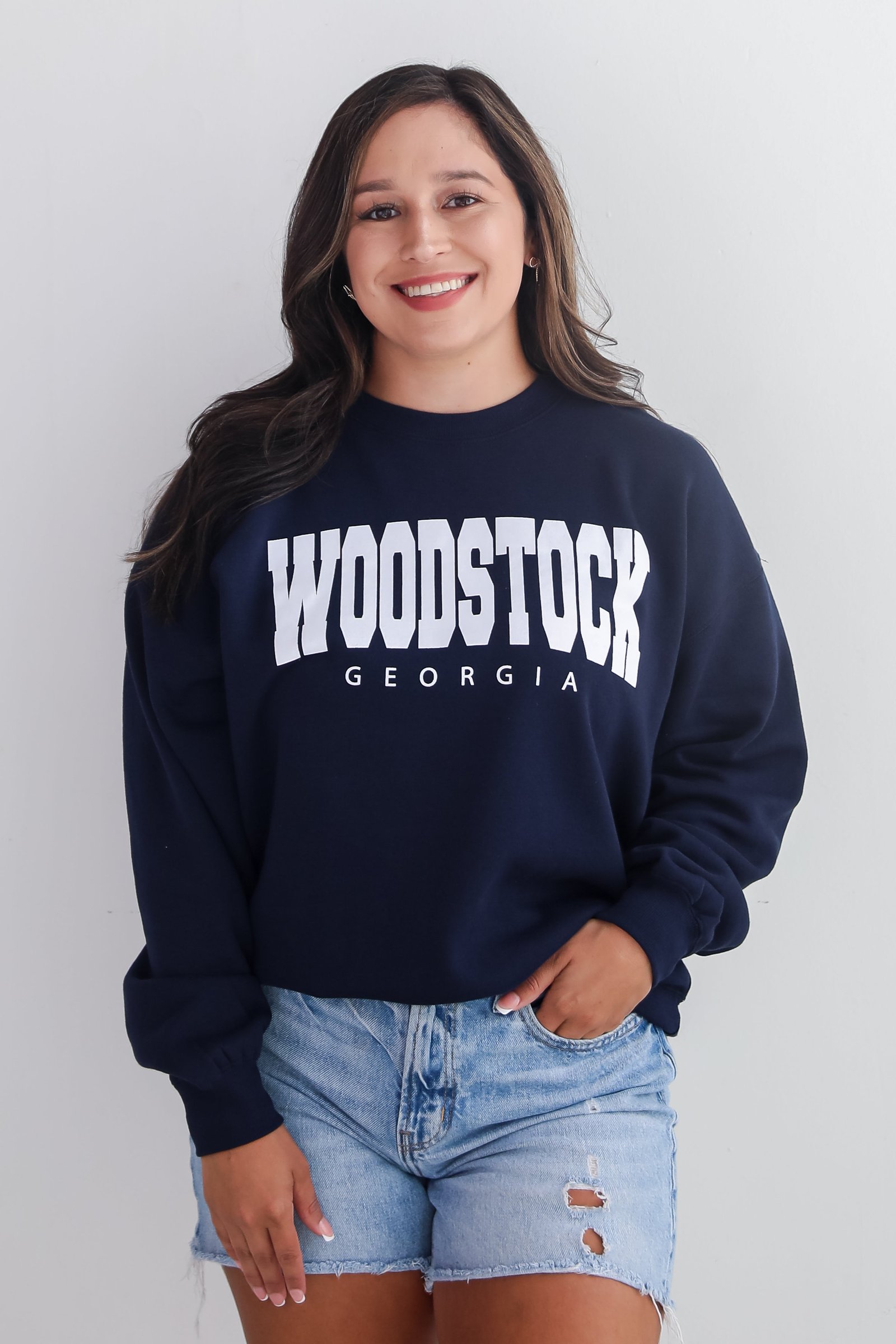 Navy Woodstock Georgia Sweatshirt KM21